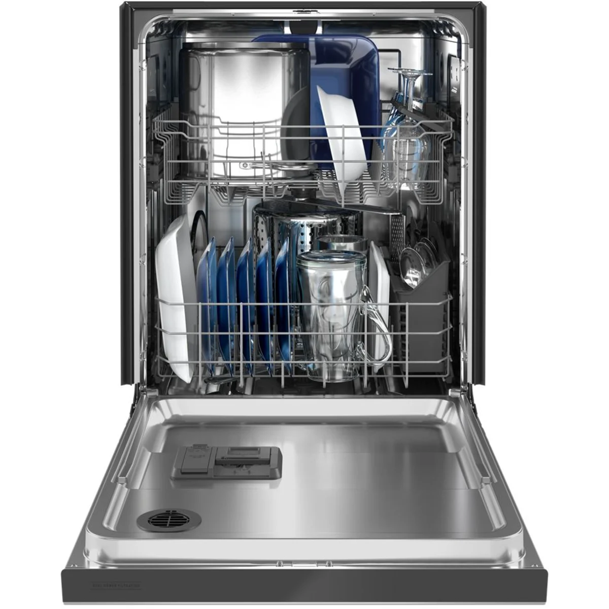 Maytag - MDB4949SKZ - 24 Inch Full Console Dishwasher with 14 Place Settings, 50 dBA, 4 Wash Cycles, Dual Power Filtration, PowerBlast® Cycle, Heated Dry, NSF® Certified, and Star K: Fingerprint Resistant Stainless Steel