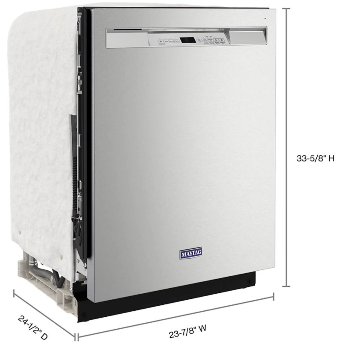 Maytag - MDB4949SKZ - 24 Inch Full Console Dishwasher with 14 Place Settings, 50 dBA, 4 Wash Cycles, Dual Power Filtration, PowerBlast® Cycle, Heated Dry, NSF® Certified, and Star K: Fingerprint Resistant Stainless Steel