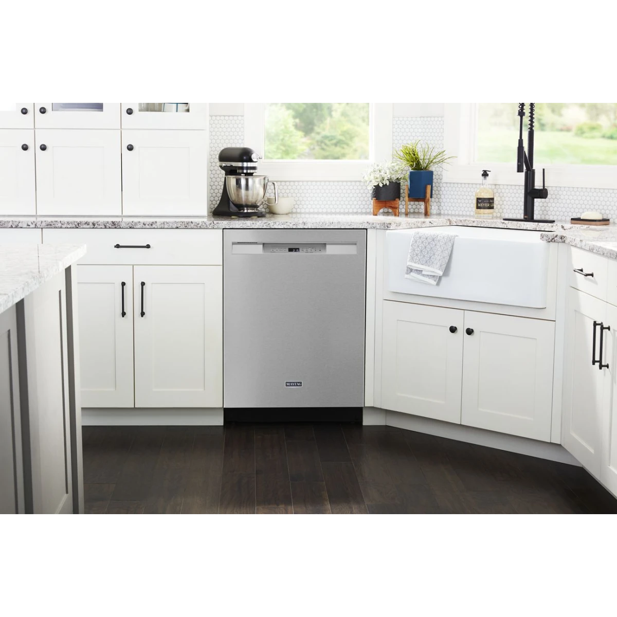 Maytag - MDB4949SKZ - 24 Inch Full Console Dishwasher with 14 Place Settings, 50 dBA, 4 Wash Cycles, Dual Power Filtration, PowerBlast® Cycle, Heated Dry, NSF® Certified, and Star K: Fingerprint Resistant Stainless Steel