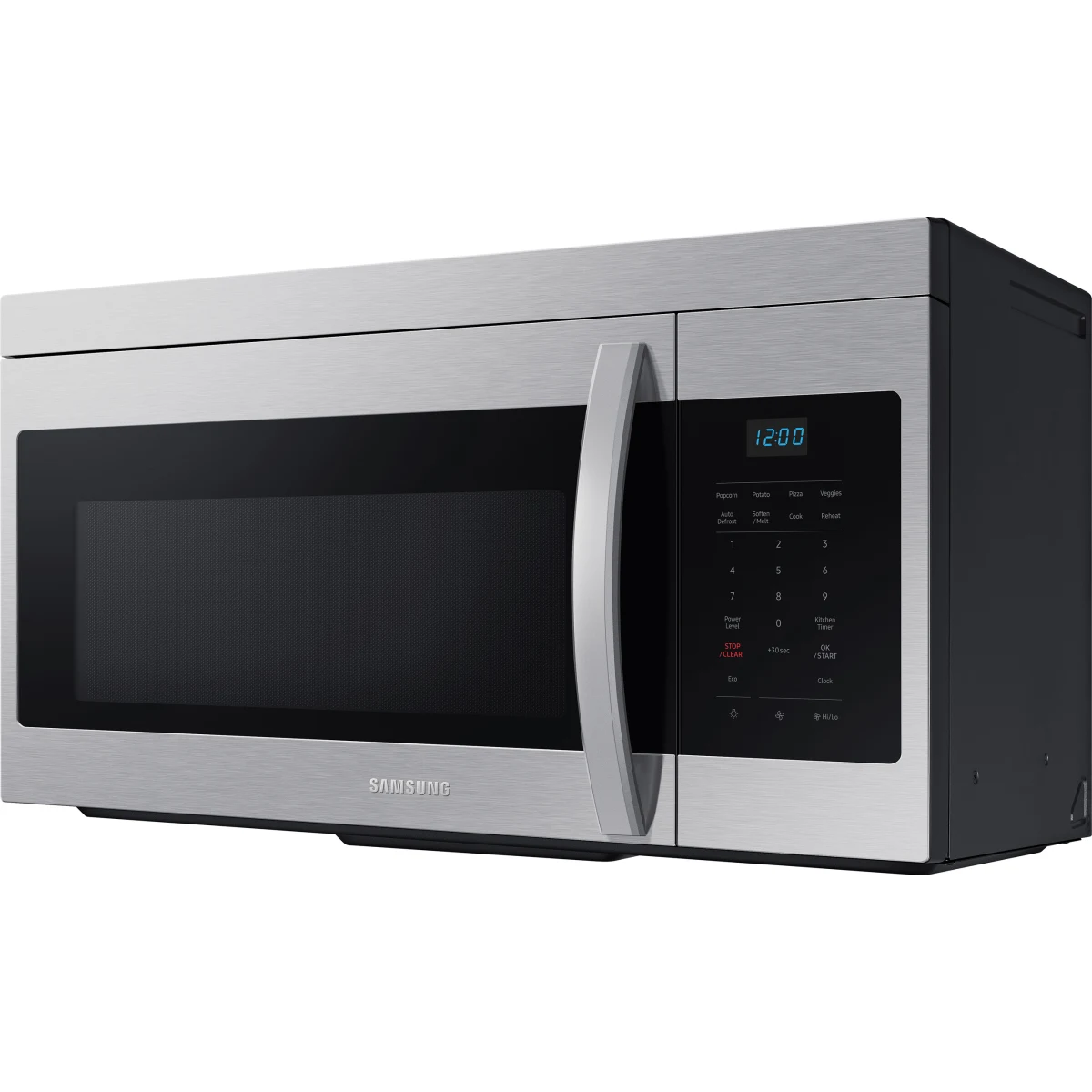 Samsung - ME16A4021AS - 1.6 cu. ft. Over-the-Range Microwave Oven with 1,000 Watts, 2-Speed 300 CFM Venting System, Auto Cook, +30 Sec Button, Eco Mode, and Glass Turntable: Stainless Steel