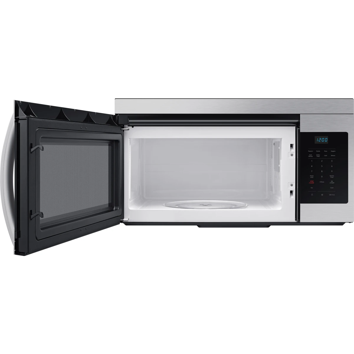 Samsung - ME16A4021AS - 1.6 cu. ft. Over-the-Range Microwave Oven with 1,000 Watts, 2-Speed 300 CFM Venting System, Auto Cook, +30 Sec Button, Eco Mode, and Glass Turntable: Stainless Steel