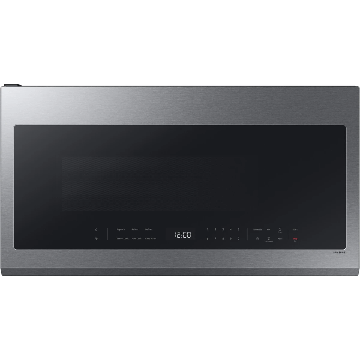 Samsung - ME21DG6300SR - 30 Inch Smart Over-the-Range Microwave with 2.1 cu. ft. Capacity, 4-Speed Fan, 400 CFM Ventilation, Auto Connectivity, Sensor Cook, Ceramic Enamel Interior, and Auto-Dimming Glass Touch Controls: Stainless Steel