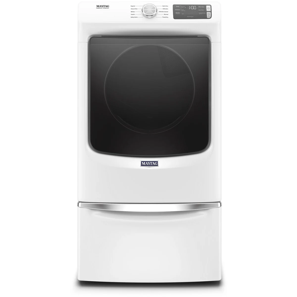 Maytag - MGD5630HW - 27 Inch Gas Dryer with 7.3 Cu. Ft. Capacity, Extra Power Button, Advanced Moisture Sensing, 10 Dry Cycles, Quick Dry Cycle, Bulky Items, Timed Dry, Wrinkle Prevent Option, Control Lock, ADA Compliant, and ENERGY STAR® Certified: White