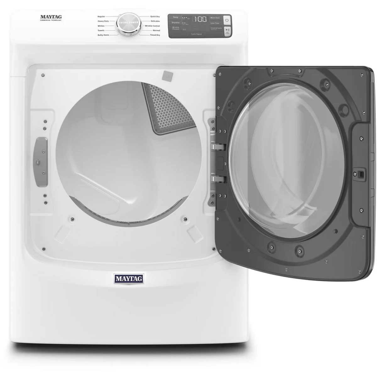 Maytag - MGD5630HW - 27 Inch Gas Dryer with 7.3 Cu. Ft. Capacity, Extra Power Button, Advanced Moisture Sensing, 10 Dry Cycles, Quick Dry Cycle, Bulky Items, Timed Dry, Wrinkle Prevent Option, Control Lock, ADA Compliant, and ENERGY STAR® Certified: White