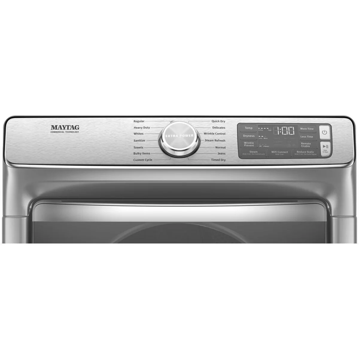 Maytag - MED8630HC - 27 Inch Electric Smart Dryer with 7.3 Cu. Ft. Capacity, Extra Power Button, Advanced Moisture Sensing Plus, Remote Start, 4 Dry Cycles, Steam Options, Quick Dry, Sanitize Cycle, ADA Compliant
