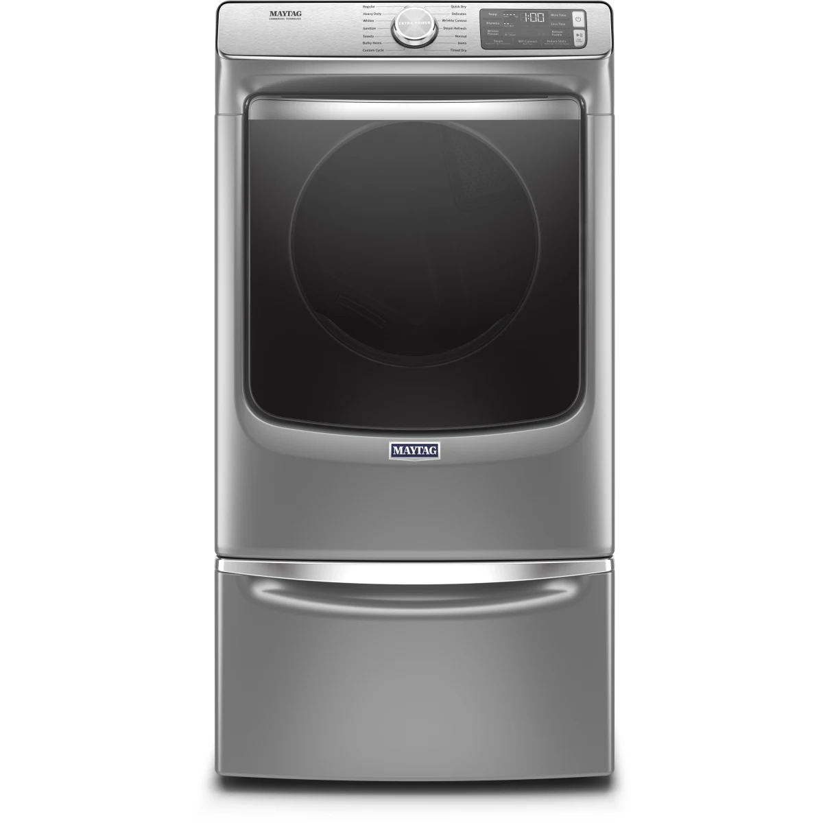 Maytag - MED8630HC - 27 Inch Electric Smart Dryer with 7.3 Cu. Ft. Capacity, Extra Power Button, Advanced Moisture Sensing Plus, Remote Start, 4 Dry Cycles, Steam Options, Quick Dry, Sanitize Cycle, ADA Compliant