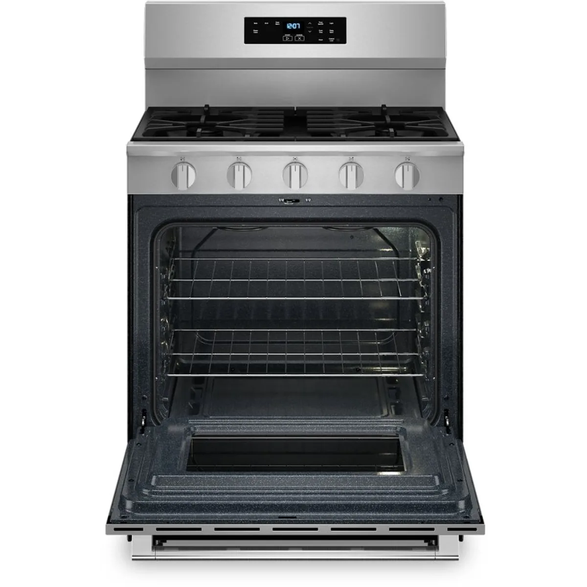 Maytag - MFGS4030RS - 30 Inch Freestanding Gas Range with 5 Sealed Burners, 5.0 cu. ft. Capacity, Power™ Burner, 10,000 BTU Oval Burner, Storage Drawer, Precision Cooking™, Steam Clean, and Sabbath Mode: Stainless Steel