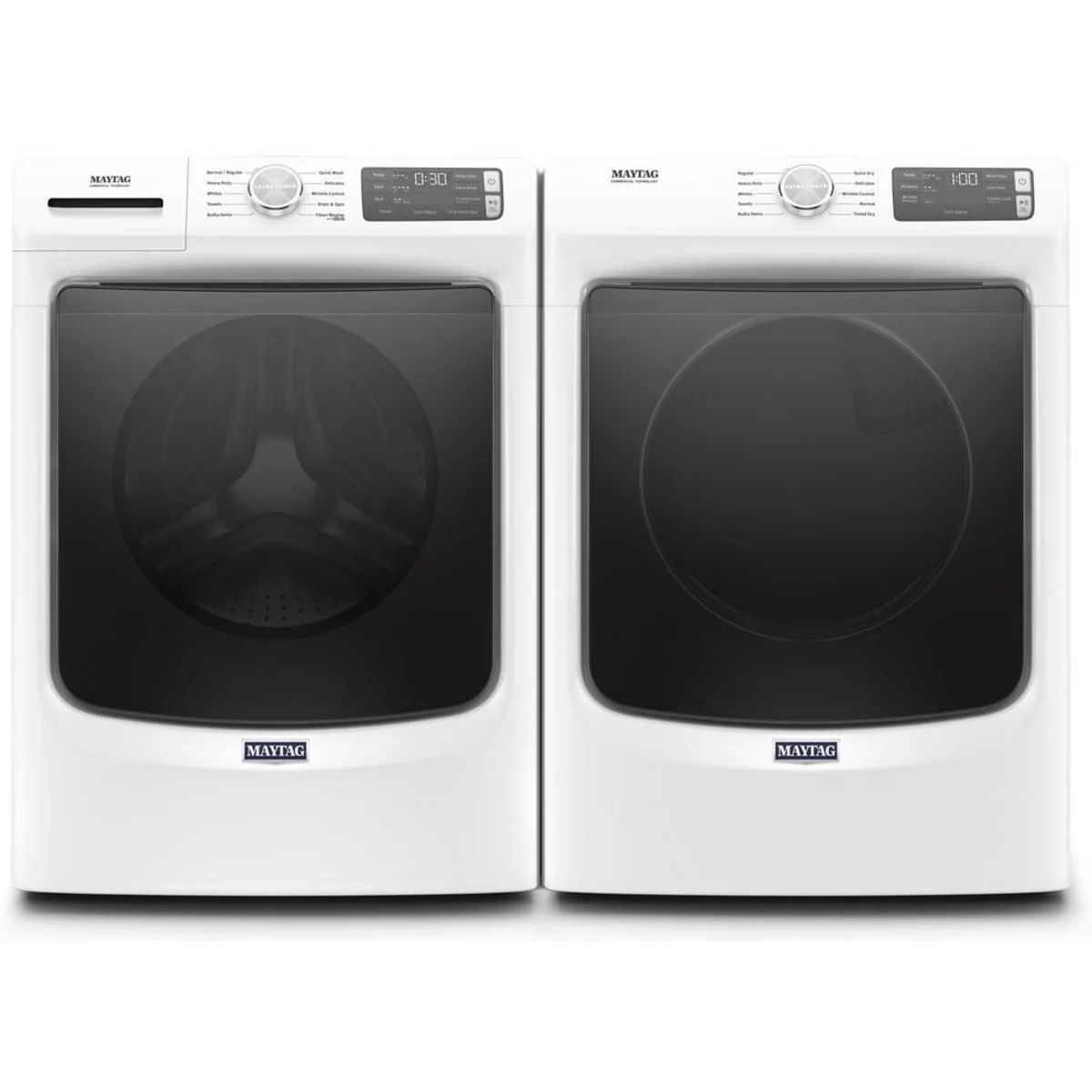 Maytag - MGD5630HW - 27 Inch Gas Dryer with 7.3 Cu. Ft. Capacity, Extra Power Button, Advanced Moisture Sensing, 10 Dry Cycles, Quick Dry Cycle, Bulky Items, Timed Dry, Wrinkle Prevent Option, Control Lock, ADA Compliant, and ENERGY STAR® Certified: White