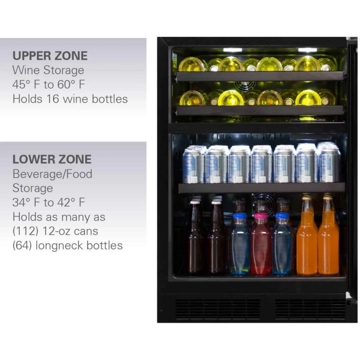 Marvel - ML24WBP2RP - 24 Inch Dual Zone Wine and Beverage Center with 5.1 cu. ft. Capacity, Full-Width Cantilevered Shelf with 505/50 Split Convertible Shelving, Vibration Neutralization System and UV-Resistant Glass Door: Panel-Ready
