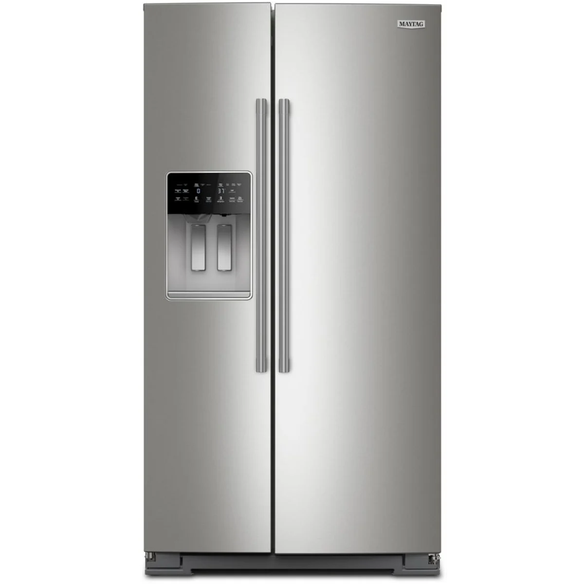 Maytag - MRSF6636RZ - 36 Inch Freestanding Side-by-Side Refrigerator with 28.3 Cu. Ft. Capacity, 4 Shelves, Gallon Bins, FreshLock™ Crisper, EvenAir™ Cooling, Icemaker, External Ice/Water Dispenser, and ADA Compliant