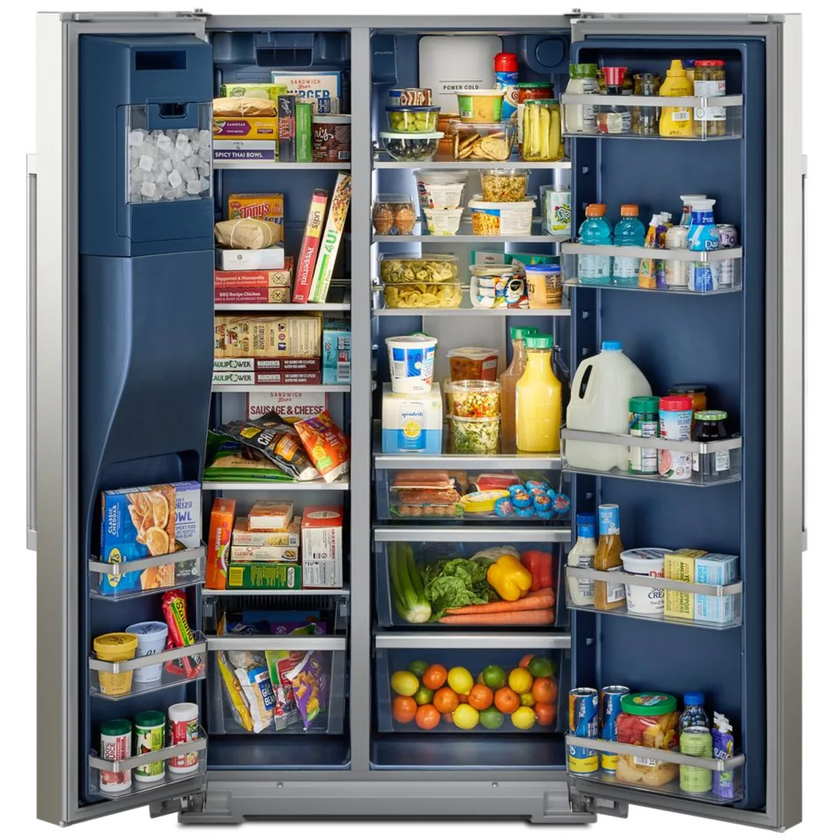 Maytag - MRSF6636RZ - 36 Inch Freestanding Side-by-Side Refrigerator with 28.3 Cu. Ft. Capacity, 4 Shelves, Gallon Bins, FreshLock™ Crisper, EvenAir™ Cooling, Icemaker, External Ice/Water Dispenser, and ADA Compliant
