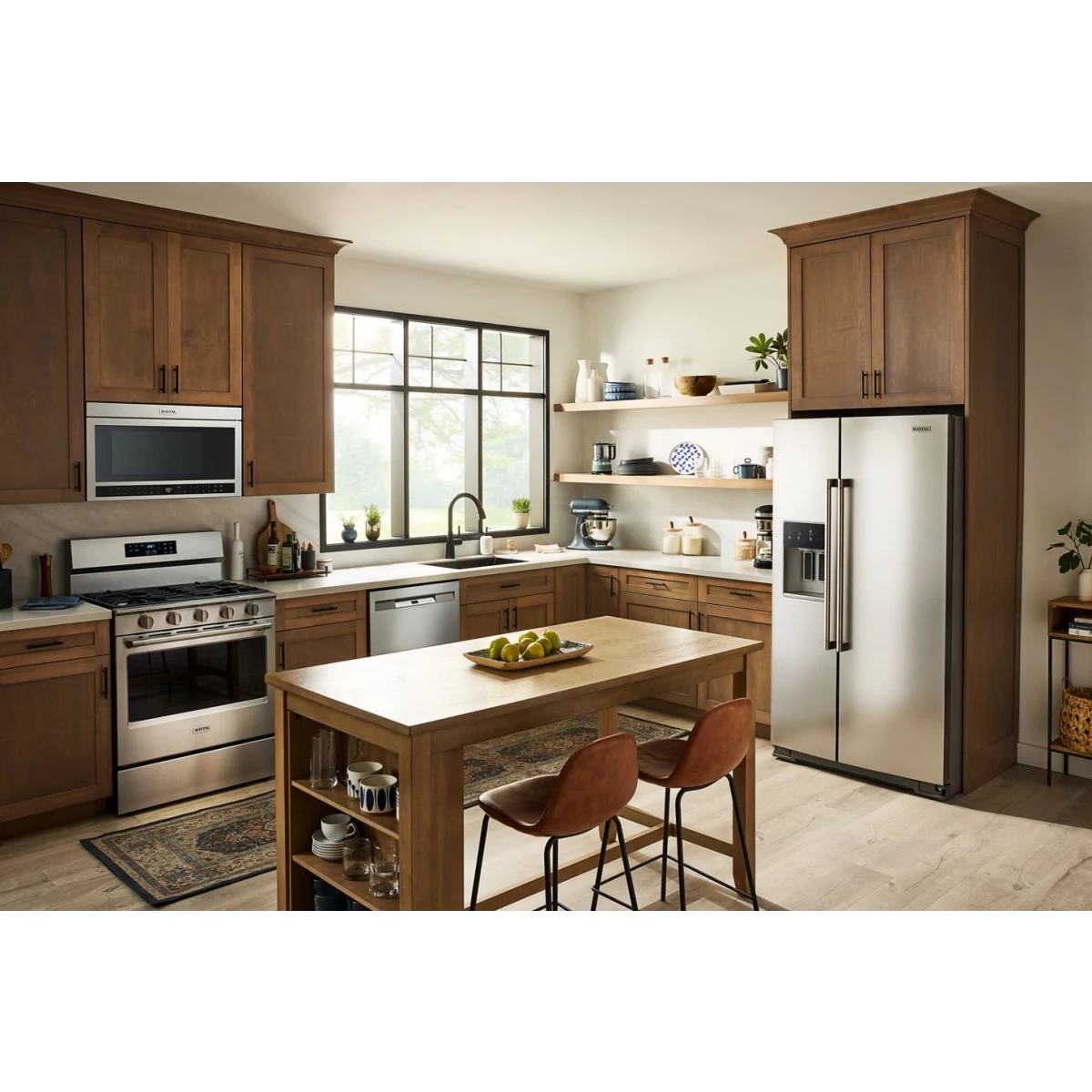 Maytag - MRSF6636RZ - 36 Inch Freestanding Side-by-Side Refrigerator with 28.3 Cu. Ft. Capacity, 4 Shelves, Gallon Bins, FreshLock™ Crisper, EvenAir™ Cooling, Icemaker, External Ice/Water Dispenser, and ADA Compliant