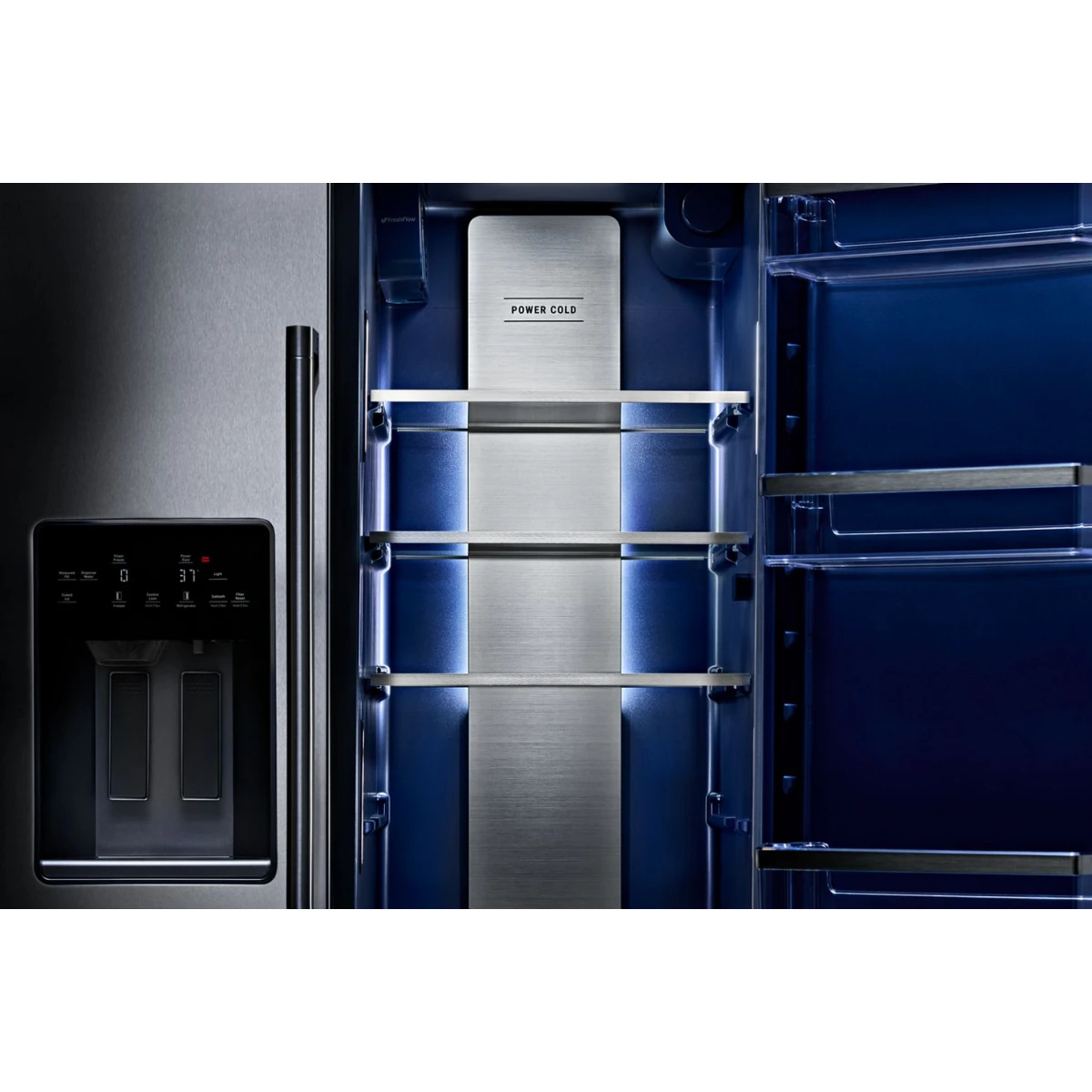 Maytag - MRSF6636RZ - 36 Inch Freestanding Side-by-Side Refrigerator with 28.3 Cu. Ft. Capacity, 4 Shelves, Gallon Bins, FreshLock™ Crisper, EvenAir™ Cooling, Icemaker, External Ice/Water Dispenser, and ADA Compliant