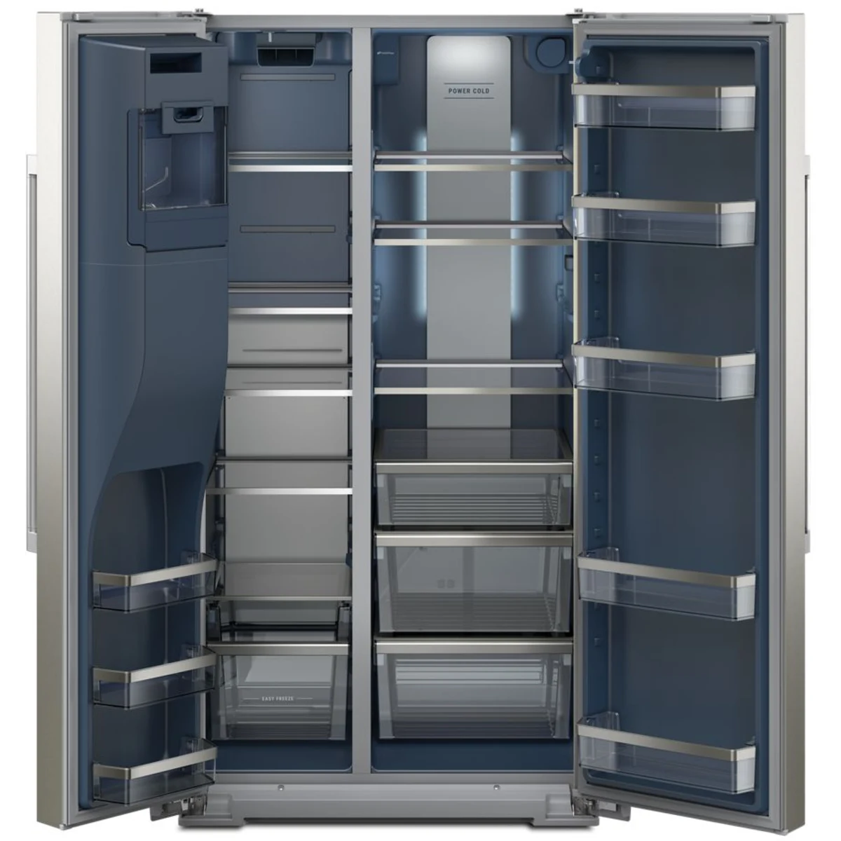Maytag - MRSF6636RZ - 36 Inch Freestanding Side-by-Side Refrigerator with 28.3 Cu. Ft. Capacity, 4 Shelves, Gallon Bins, FreshLock™ Crisper, EvenAir™ Cooling, Icemaker, External Ice/Water Dispenser, and ADA Compliant