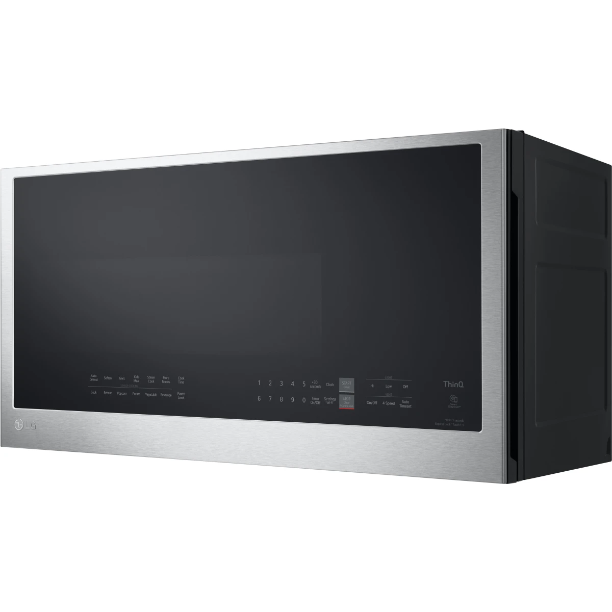 LG - MVEL2033F - 30 Inch Over-the-Range Smart Microwave Oven with 2.0 cu. ft. Capacity, 400 CFM Exhaust, Sensor Cook, Add 30 Seconds, Quick Defrost, 6-Auto Cook Options, Wi-Fi, Scan-to-Cook, EasyClean®, SmoothTouch™ Controls, and WideView™