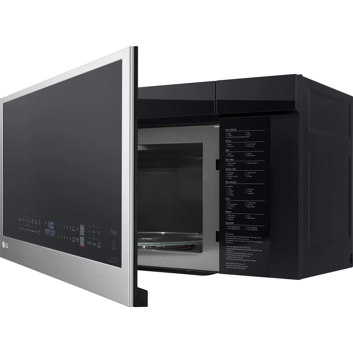 LG - MVEL2033F - 30 Inch Over-the-Range Smart Microwave Oven with 2.0 cu. ft. Capacity, 400 CFM Exhaust, Sensor Cook, Add 30 Seconds, Quick Defrost, 6-Auto Cook Options, Wi-Fi, Scan-to-Cook, EasyClean®, SmoothTouch™ Controls, and WideView™