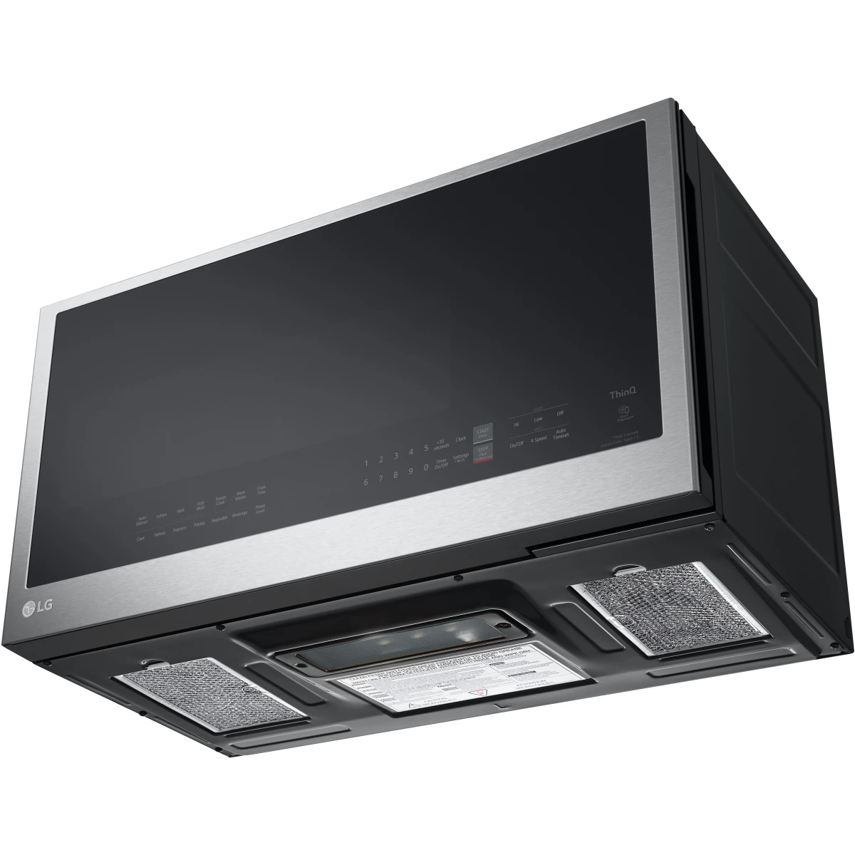 LG - MVEL2033F - 30 Inch Over-the-Range Smart Microwave Oven with 2.0 cu. ft. Capacity, 400 CFM Exhaust, Sensor Cook, Add 30 Seconds, Quick Defrost, 6-Auto Cook Options, Wi-Fi, Scan-to-Cook, EasyClean®, SmoothTouch™ Controls, and WideView™