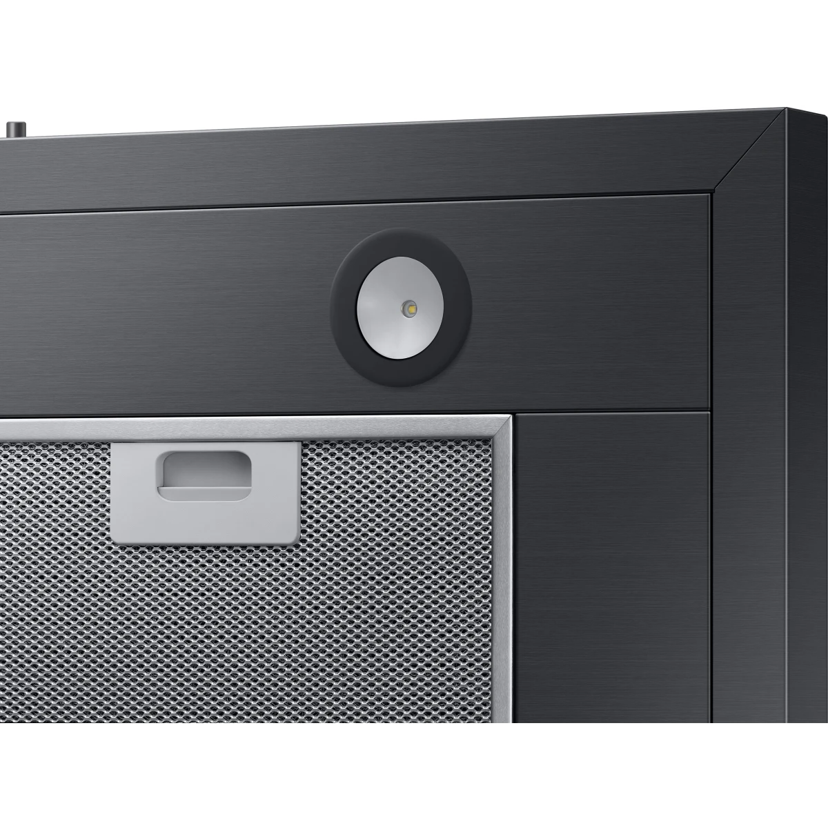 Samsung - NK30R5000WG - 30 Inch Wall Mount Chimney Style Range Hood with LED Lights, 3-Speed Ventilation, Mechanical Controls, 70 dBA Noise Level, 390 CFM and ADA Compliant: Fingerprint Resistant Black Stainless Steel
