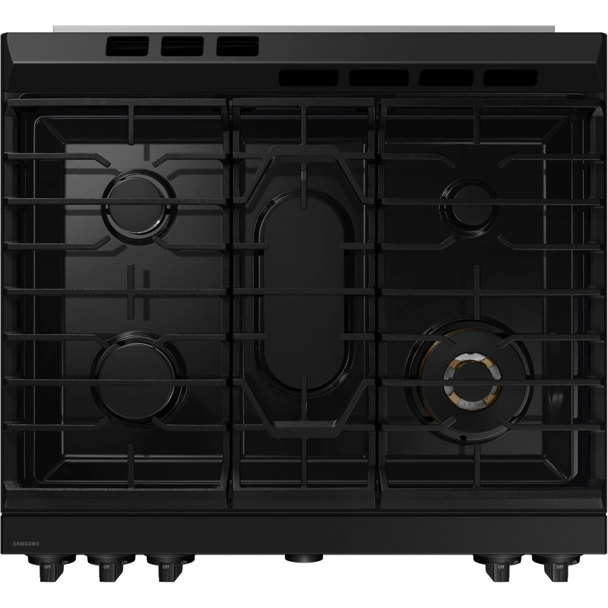 Samsung BESPOKE - NSG6DG8700SR - 30 Inch Slide-In Gas Smart Range with 5 Sealed Burners, 6.0 cu. ft. Convection+ Oven, 23K BTU Power Burner, Storage Drawer, Air Fry, Self Clean, and ADA Compliant: Stainless Steel