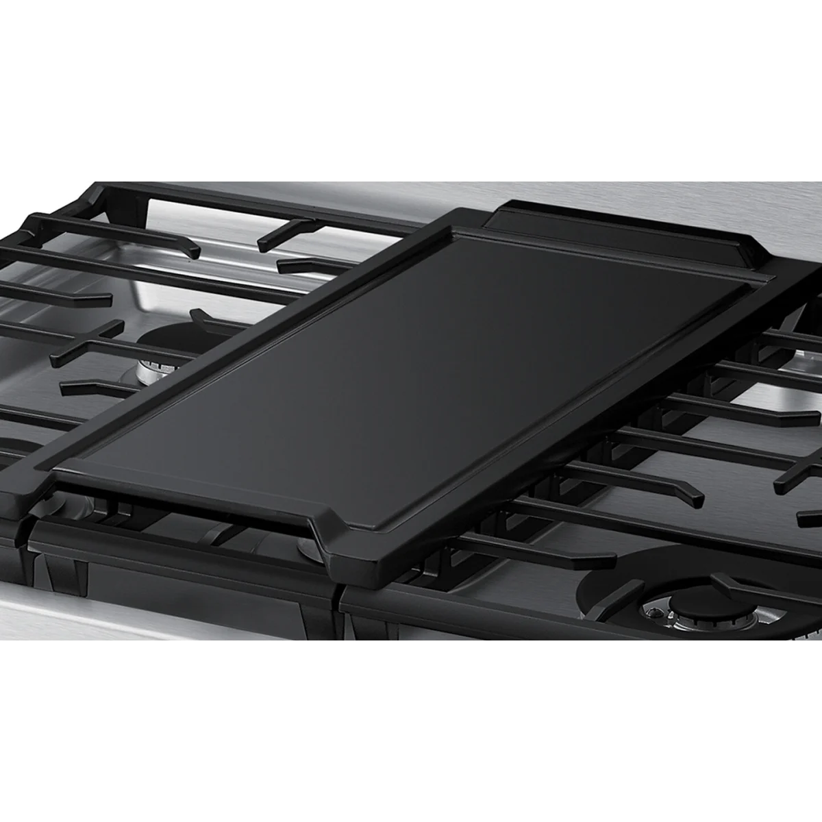 Samsung - NX60A6711SS - 30 Inch Freestanding Gas Smart Range with 5 Sealed Burners, 6.0 Cu. Ft. Capacity, Storage Drawer, Edge-to-Edge Grates, Convection+, Air Fry, Self Clean, Wi-Fi & Voice Connectivity, Non-stick Griddle, Dual Ring Burner