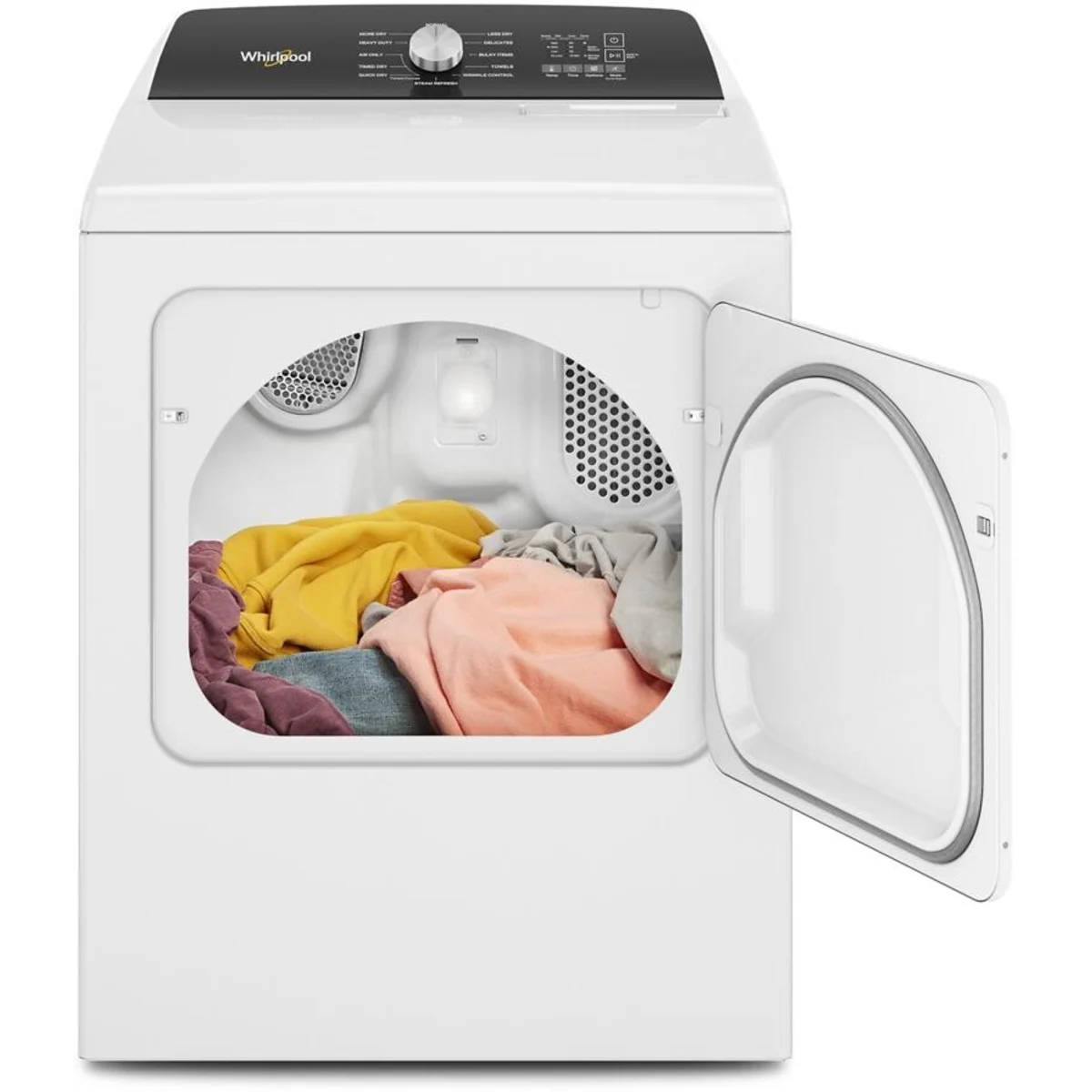 Whirlpool - WGD5050LW - 29 Inch Gas Dryer with 7.0 cu. ft. Capacity, Interior Drum Light, 12 Dryer Programs, Moisture Sensing, Steam Refresh Cycle, Timed Dry, Wrinkle Shield™ Option, Air Dry, Quick Dry, Static Reduce Option, and End of Cycle Signal