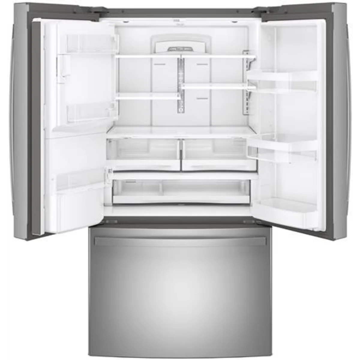 GE - GFE28GYNFS - 36 Inch French Door Refrigerator with 27.7 Cu. Ft. Capacity, TwinChill™, Turbo Cool/Freeze, Showcase LED, Enhanced Shabbos Mode, Ice Maker, Ice & Water Dispenser, Advanced Filtration, ADA Compliant, and ENERGY STAR® Certified