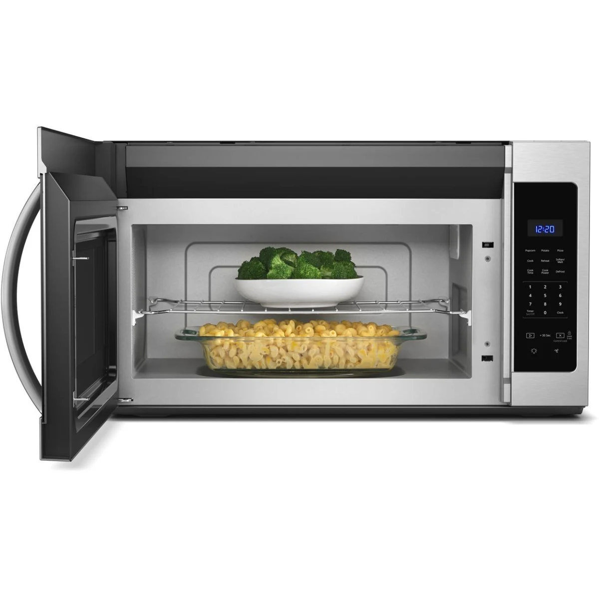 Whirlpool - WMH31017HS - 1.7 cu. ft. Over-the-Range Microwave Oven with 1,000 Watts, Two-Speed 300 CFM Venting System, Add 30 Seconds, Turntable Plate, and Cooktop Lighting: Stainless Steel
