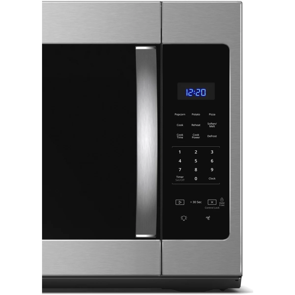 Whirlpool - WMH31017HS - 1.7 cu. ft. Over-the-Range Microwave Oven with 1,000 Watts, Two-Speed 300 CFM Venting System, Add 30 Seconds, Turntable Plate, and Cooktop Lighting: Stainless Steel