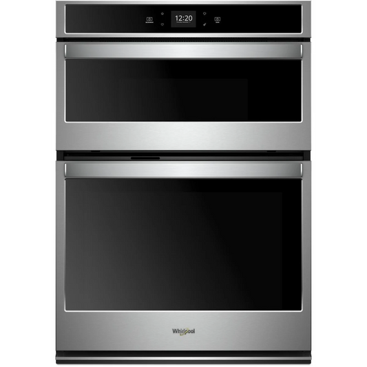 Whirlpool - WOC54EC0HS - 30 Inch Smart Combination Wall Oven with Frozen Bake™ Technology, Temperature Sensor Multi-Step Cooking Rapid Preheat Keep Warm Setting Star K Compliant Sabbath Mode 6.4 cu. ft. Total Capacity