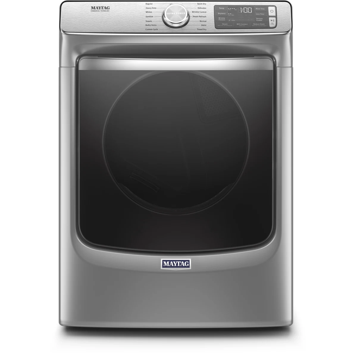 Maytag - MED8630HC - 27 Inch Electric Smart Dryer with 7.3 Cu. Ft. Capacity, Extra Power Button, Advanced Moisture Sensing Plus, Remote Start, 4 Dry Cycles, Steam Options, Quick Dry, Sanitize Cycle, ADA Compliant