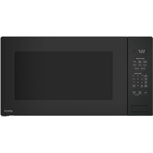 GE Profile - PCWK22U1WDD - 2.2 cu. ft. Built-In Microwave Oven with 1,100 Watts, Scan-to-Cook Technology, Weight/Time Defrost, Glass Turntable, ADA Compliant, and Optional Trim Kit (Sold Separately): Gray