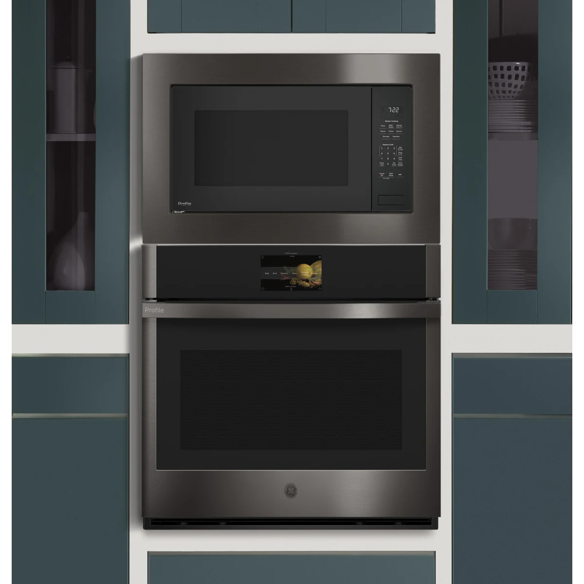 GE Profile - PCWK22U1WDD - 2.2 cu. ft. Built-In Microwave Oven with 1,100 Watts, Scan-to-Cook Technology, Weight/Time Defrost, Glass Turntable, ADA Compliant, and Optional Trim Kit (Sold Separately): Gray