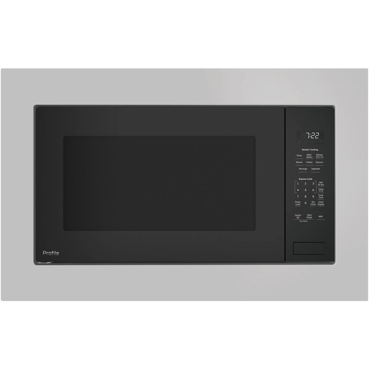 GE Profile - PCWK22U1WDD - 2.2 cu. ft. Built-In Microwave Oven with 1,100 Watts, Scan-to-Cook Technology, Weight/Time Defrost, Glass Turntable, ADA Compliant, and Optional Trim Kit (Sold Separately): Gray
