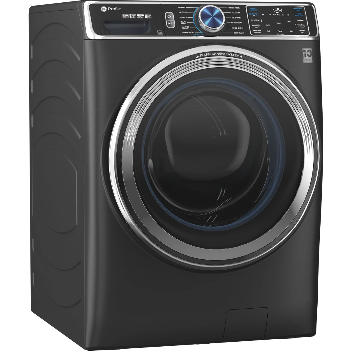 GE Profile - PFW950SPTDS - 28 Inch Front Load Smart Washer with 5.3 Cu. Ft. Capacity, 12 Cycles, 11 Options, Sanitize + Allergen, UltraFresh™ Vent System+, OdorBlock™, Microban®, Adaptive SmartDispense™