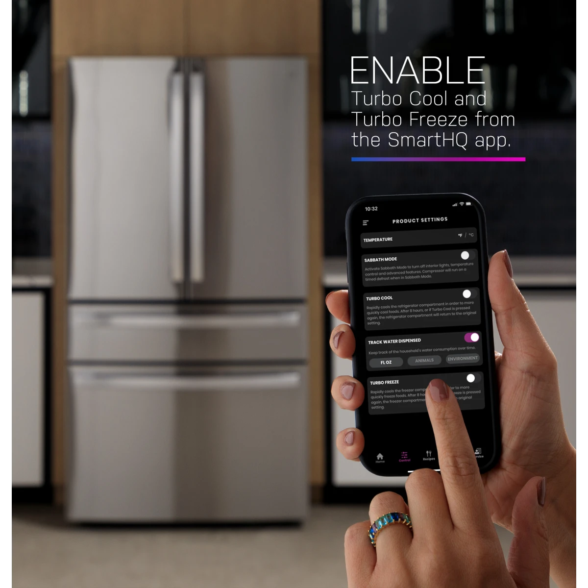 GE Profile - PJD23BYWFS - 36 Inch Counter-Depth 4-Door French-Door Smart Refrigerator with 23.3 cu. ft. Capacity, 4 Split Shelves, Convertible Drawer, Door-in-Door Storage, AutoFill Pitcher, Ice Maker, and ENERGY STAR®