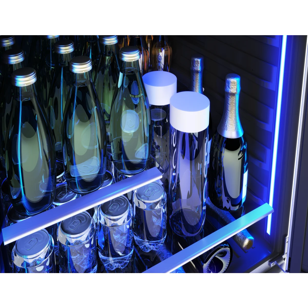 Zephyr PRESRV - PRB24C01CG - 24 Inch Freestanding/Built-In Undercounter Single Zone Beverage Center with 7 Bottle Capacity, PreciseTemp™, 1 Rack, 2 Shelves, ENERGY STAR® Certified, Sabbath Mode and Star-K Certified: Stainless Steel