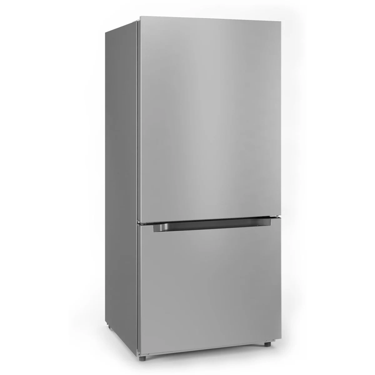 Midea - MRB19B7AST - 30 Inch Bottom Mount Refrigerator with 18.7 Cu. Ft. Capacity, Adjustable Glass Shelves, Crisper Drawer, Electronic Control, LED Lighting, Automatic Defrost, and ENERGY STAR Certified: Stainless Steel
