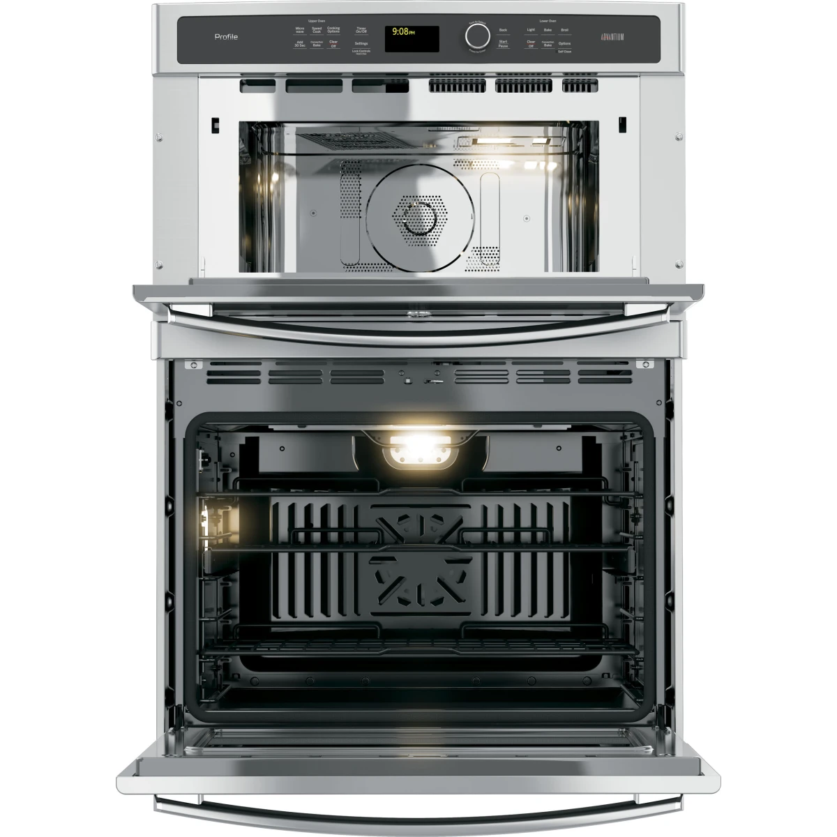 GE Profile - PT9800SHSS - 30 Inch Built-in Combination Wall Oven with 5.0 cu. ft. Capacity, 1.7 cu. ft. Microwave, True European Convection, Over 175 Preprogrammed Menu Selections, Speedcook Technology, GE Fits! Guarantee and Self Clean with Steam
