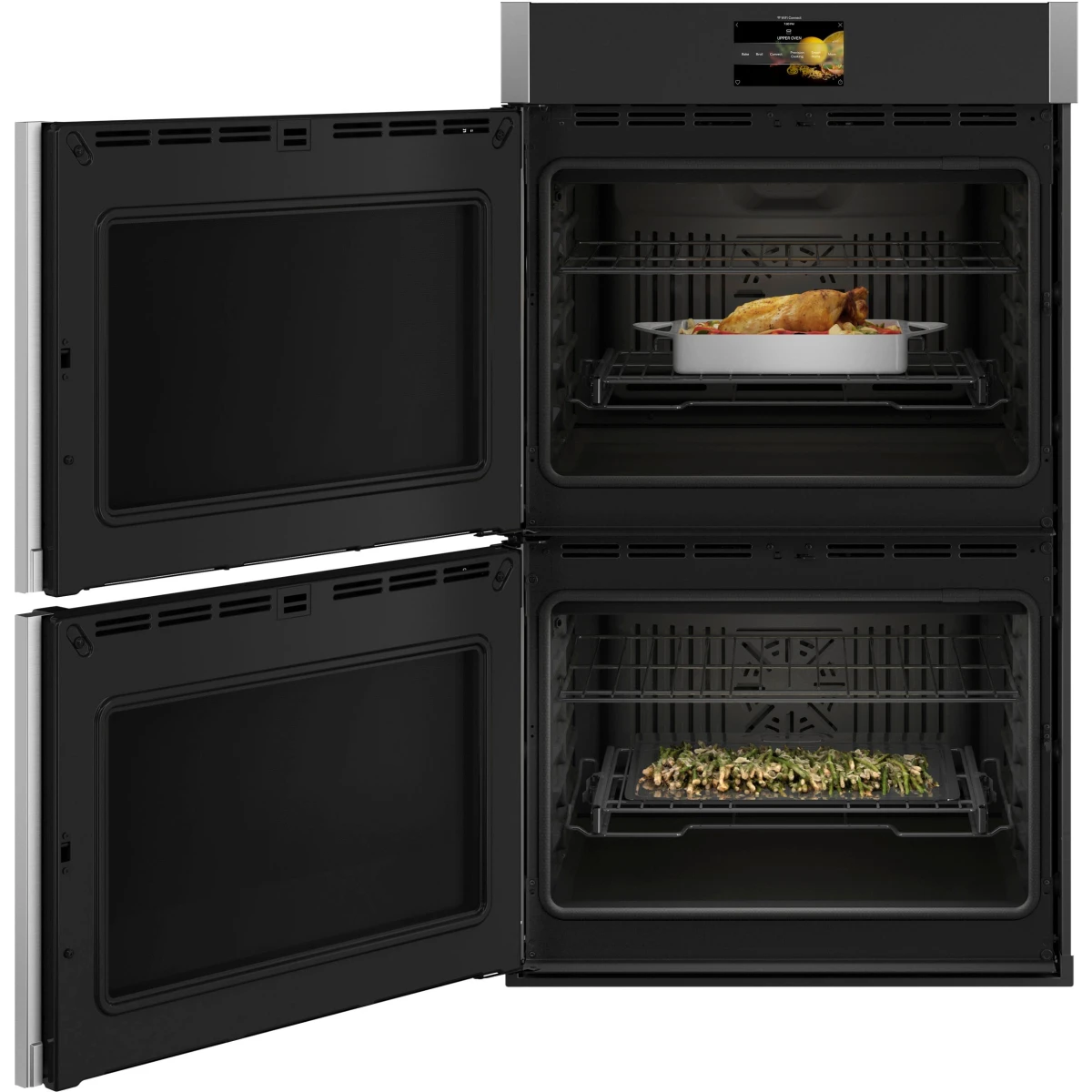 GE Profile - PTD700LSNSS - 30 Inch Smart Convection Double Wall Oven with 10.0 Cu. Ft. Total Capacity, True European Convection, No Preheat Air Fry, Precision Cook Modes, Self-Clean with Steam Clean Option, Self Clean Oven Racks