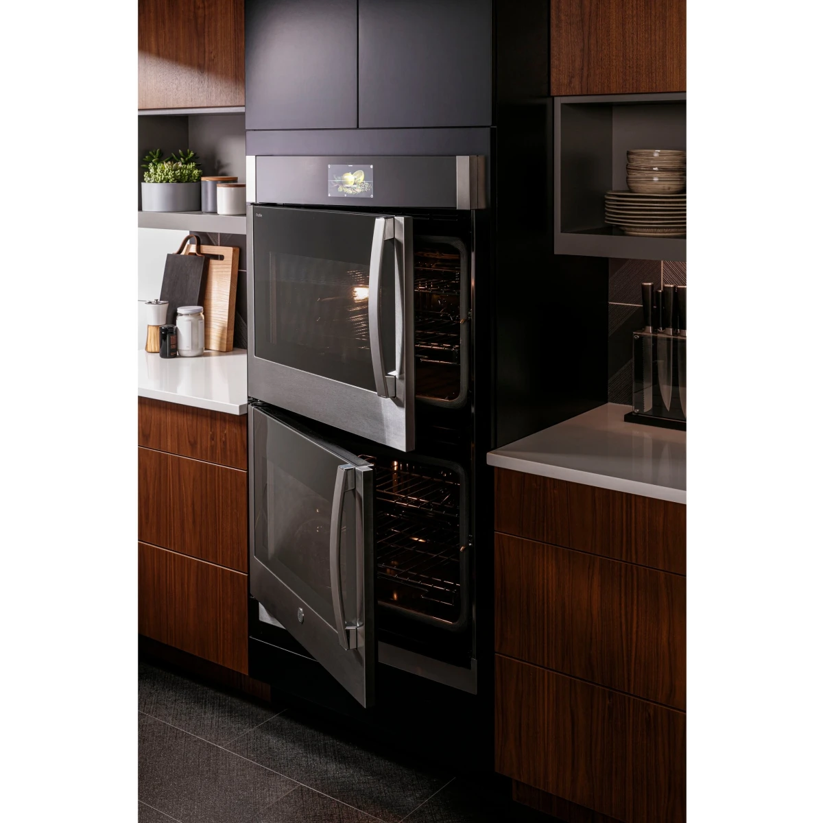 GE Profile - PTD700LSNSS - 30 Inch Smart Convection Double Wall Oven with 10.0 Cu. Ft. Total Capacity, True European Convection, No Preheat Air Fry, Precision Cook Modes, Self-Clean with Steam Clean Option, Self Clean Oven Racks