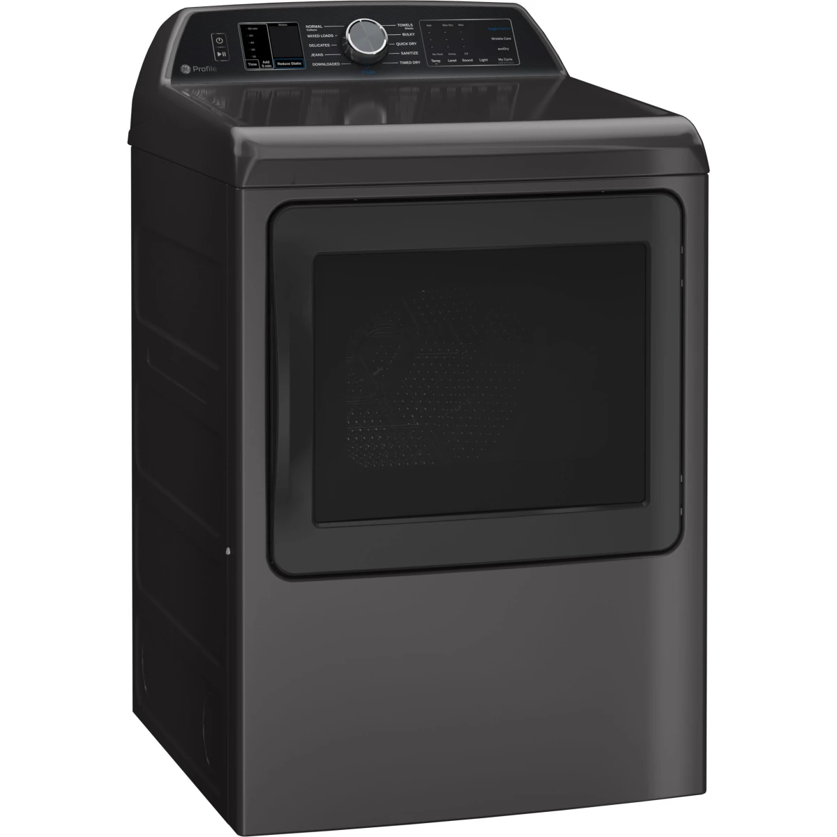 GE Profile - PTD70EBPTDG - 27-Inch Smart Electric Dryer with 7.4 Cu.Ft. Capacity, Washer Link, Tangle Control, Steam Cycle, Sanitize Cycle, My Cycle, Quick Dry, Sensor Dry, Eco Dry, and Energy Star Qualified: Diamond Gray