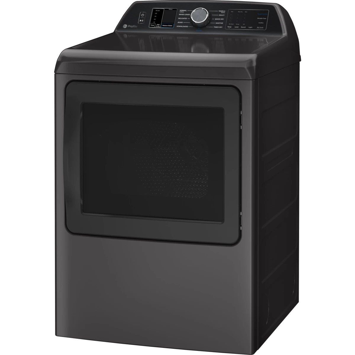 GE Profile - PTD70EBPTDG - 27-Inch Smart Electric Dryer with 7.4 Cu.Ft. Capacity, Washer Link, Tangle Control, Steam Cycle, Sanitize Cycle, My Cycle, Quick Dry, Sensor Dry, Eco Dry, and Energy Star Qualified: Diamond Gray