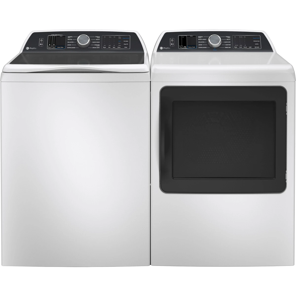 GE Profile - PTD70GBSTWS - 27 Inch Gas Smart Dryer with 7.4 Cu. Ft. Capacity, Tangle Control, Steam Cycle, Sanitize Cycle, My Cycle, Quick Dry, Sensor Dry, Eco Dry, and Energy Star Qualified: White