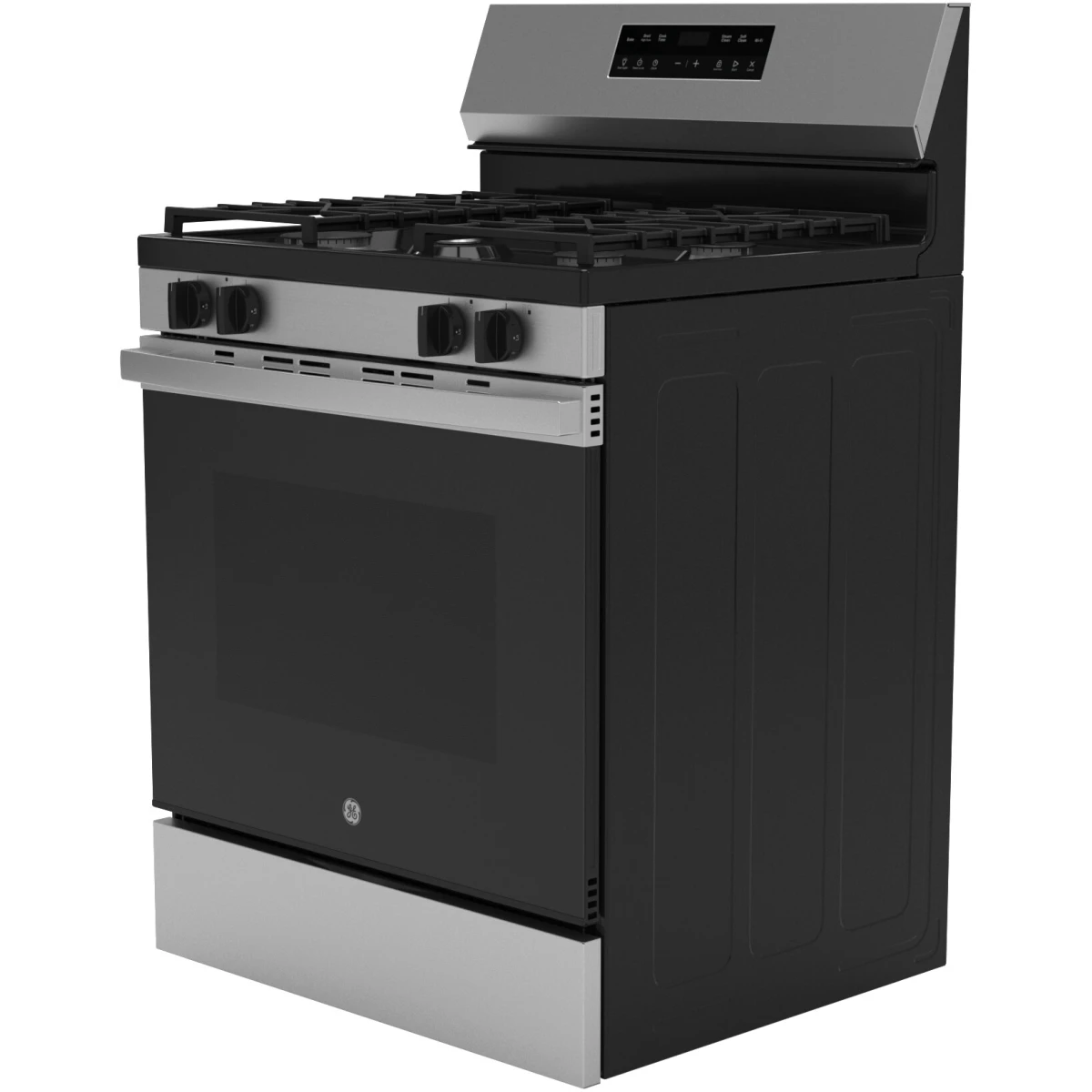 GE - GGF400PVSS - 400 Series 30 Inch Freestanding Gas Smart Range with 4 Sealed Burners, 5.3 cu. ft. Oven Capacity, Power Boil™ Burner, Storage Drawer, SmartHQ™, Enhance Shabbos Mode Built In, and Self & Steam Clean: Stainless Steel