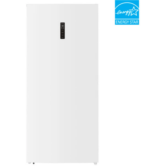 Element - EHUF21CECW - 33 Inch Freestanding Upright Convertible Freezer with 21.2 cu. ft. Capacity, 5 Glass Shelves, 5 Door Bins, LED Lights, and Temperature Control: White