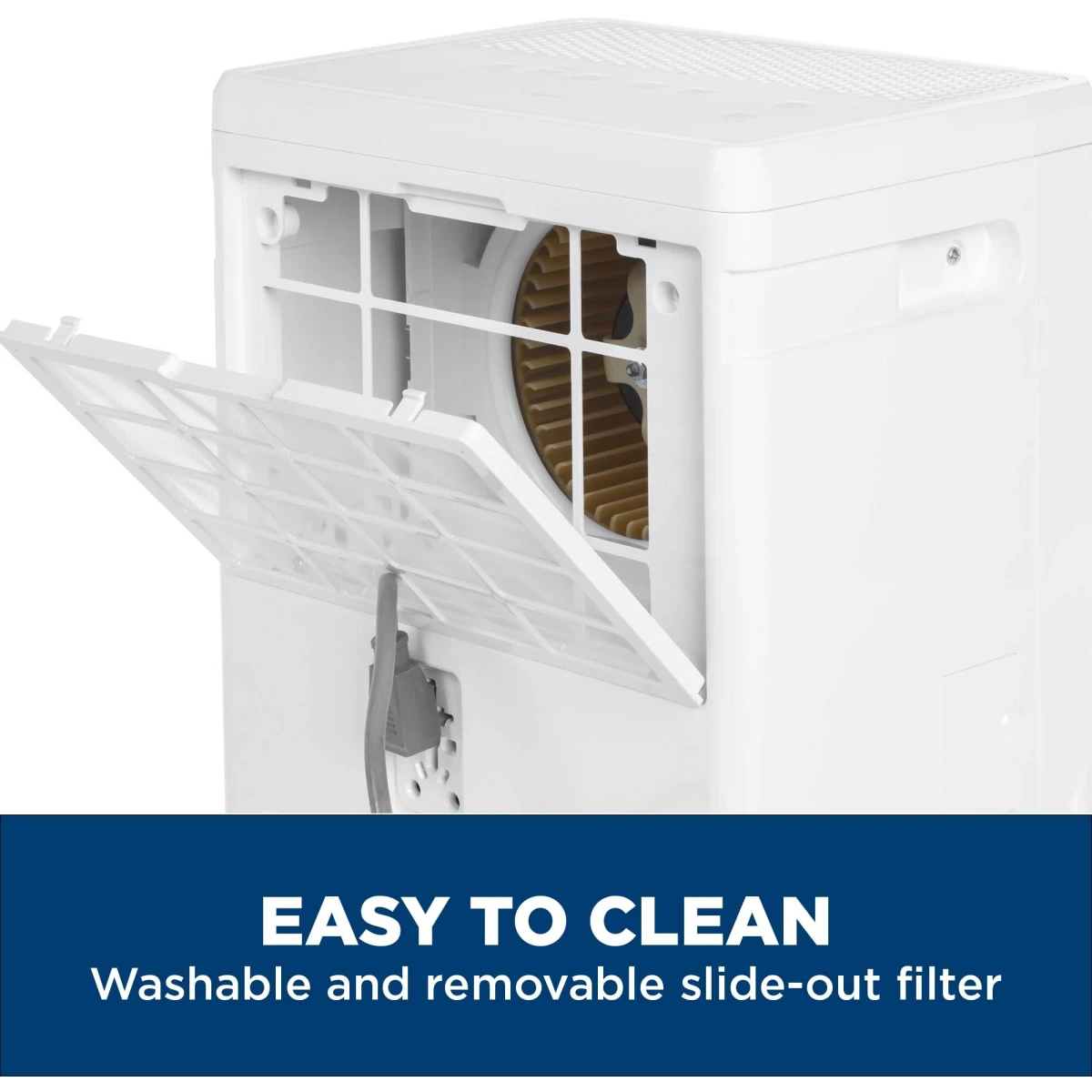 GE - ADHE50WWF - 50 Pint Capacity Portable Smart Dehumidifier with Three Fan Speeds, Digital LED Controls, WiFi, Smart Dry, Auto Restart, Auto Defrost, and Continuous Drain Option