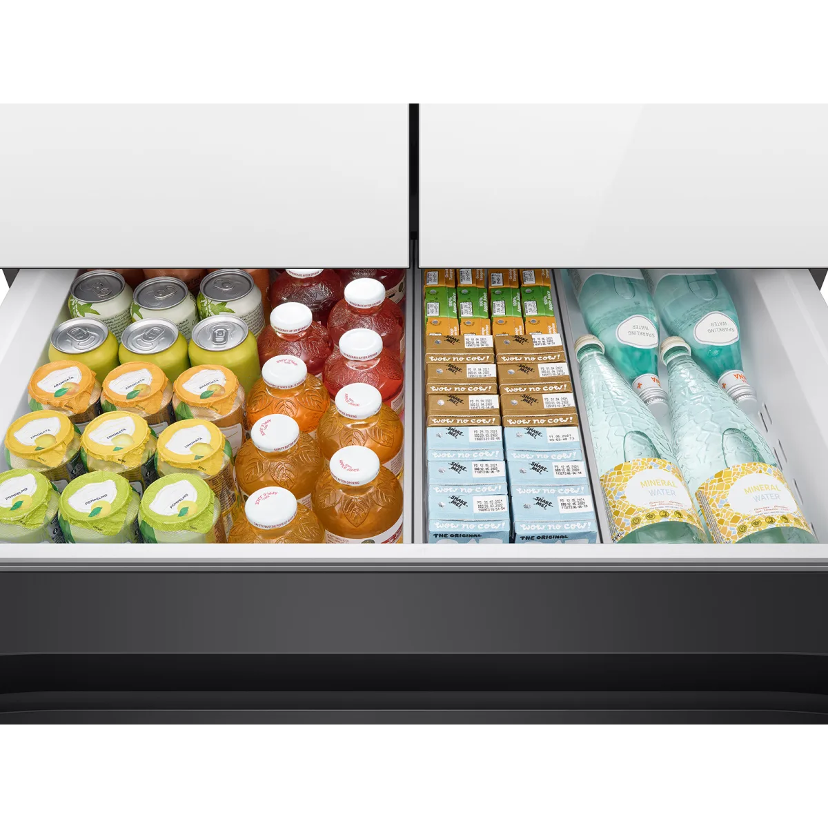 Samsung BESPOKE - RF29BB860012 - 36 Inch Smart 4-Door French Door Refrigerator with 29 cu. ft. Total Capacity, Beverage Center, FlexZone™ Drawer, Dual Auto Ice Maker, Twin Cooling Plus, Wi-Fi Enabled, ADA Compliant, and ENERGY STAR® Certified: White Glass