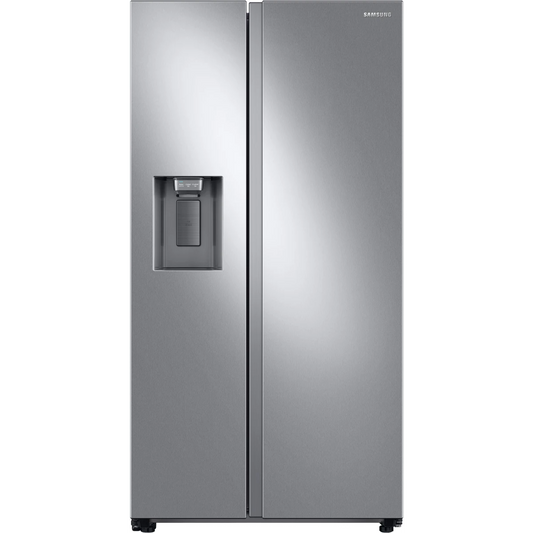 Samsung - RS22T5201SR - 36 Inch Counter Depth Freestanding Side by Side Smart Refrigerator with 22 Cu. Ft. Total Capacity, All-Around Cooling, Bixby Enabled, Filtered Water/Ice Dispenser, and ENERGY STAR® Certified: Fingerprint Resistant Stainless Steel