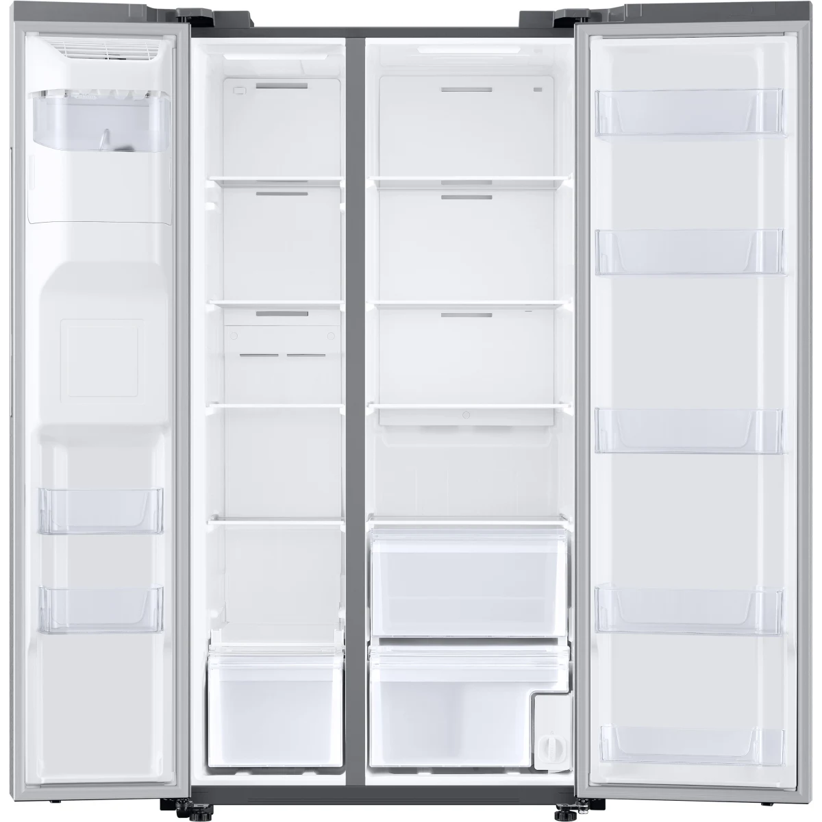 Samsung - RS22T5201SR - 36 Inch Counter Depth Freestanding Side by Side Smart Refrigerator with 22 Cu. Ft. Total Capacity, All-Around Cooling, Bixby Enabled, Filtered Water/Ice Dispenser, and ENERGY STAR® Certified: Fingerprint Resistant Stainless Steel