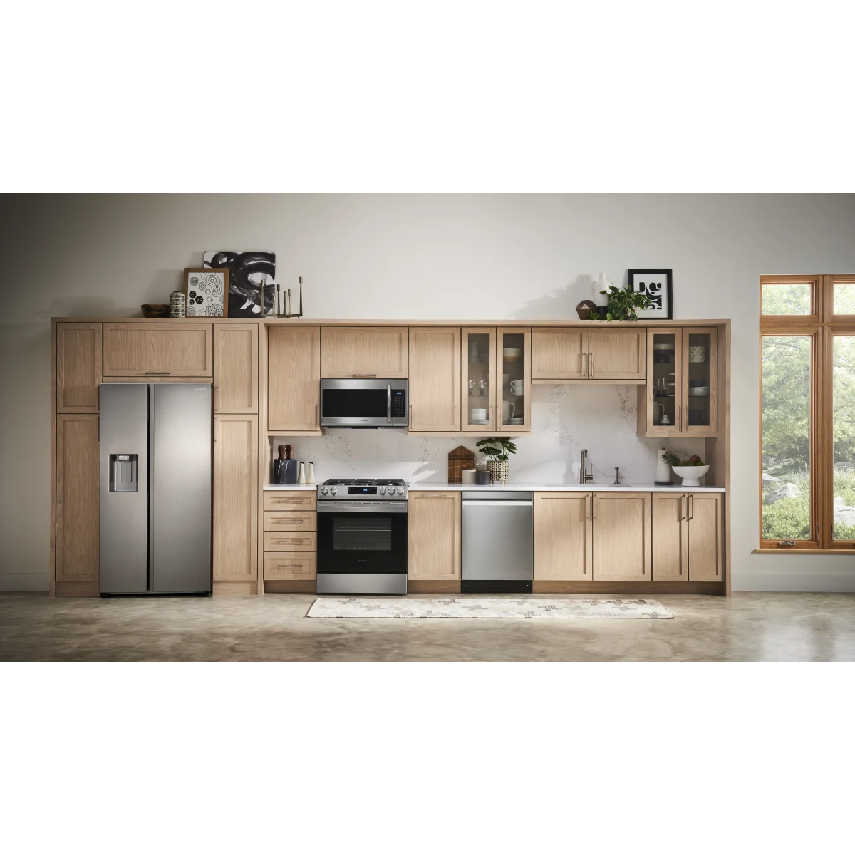 Samsung - RS22T5201SR - 36 Inch Counter Depth Freestanding Side by Side Smart Refrigerator with 22 Cu. Ft. Total Capacity, All-Around Cooling, Bixby Enabled, Filtered Water/Ice Dispenser, and ENERGY STAR® Certified: Fingerprint Resistant Stainless Steel